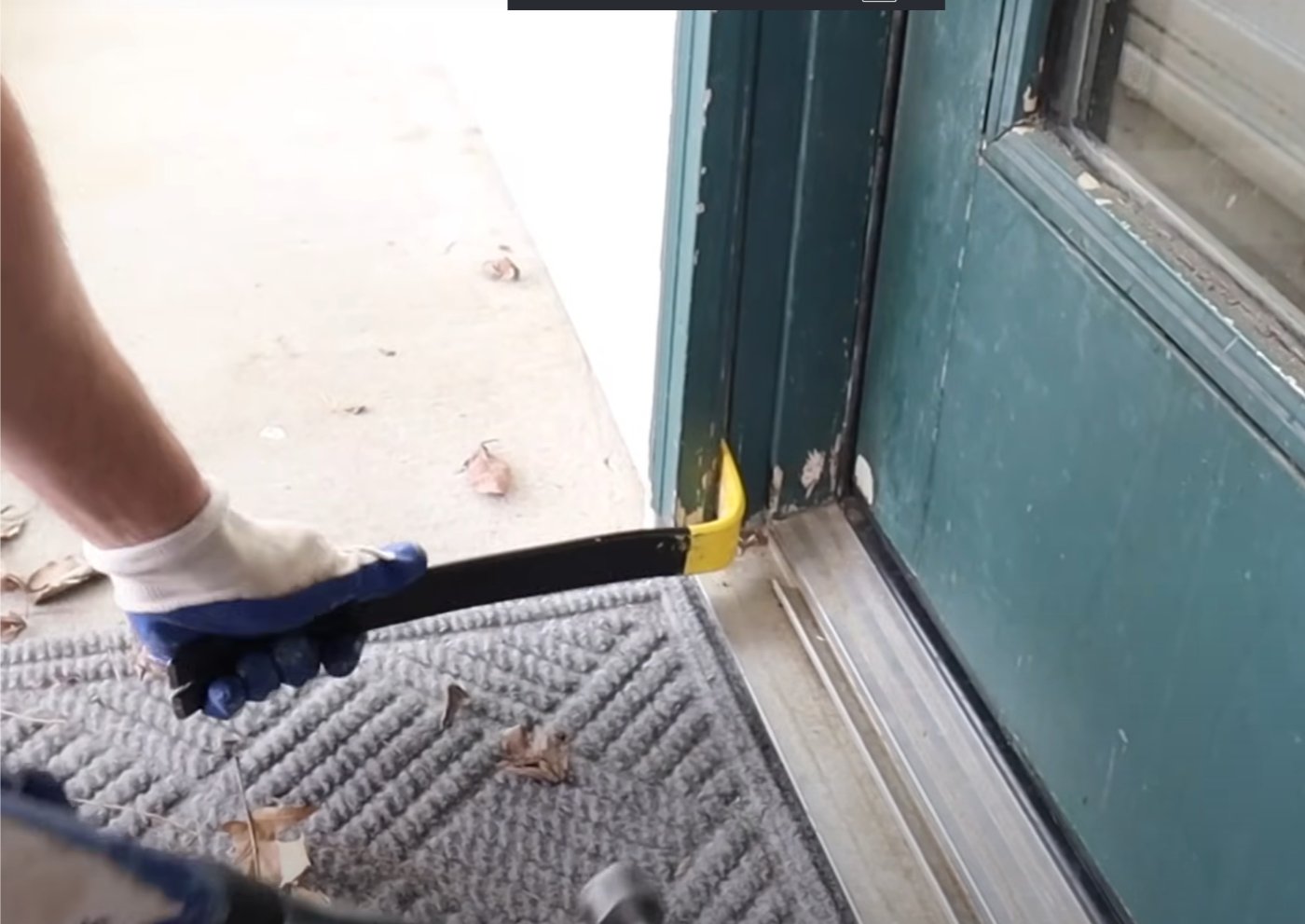 Sliding Door Bottom Track Pry Out Replacement